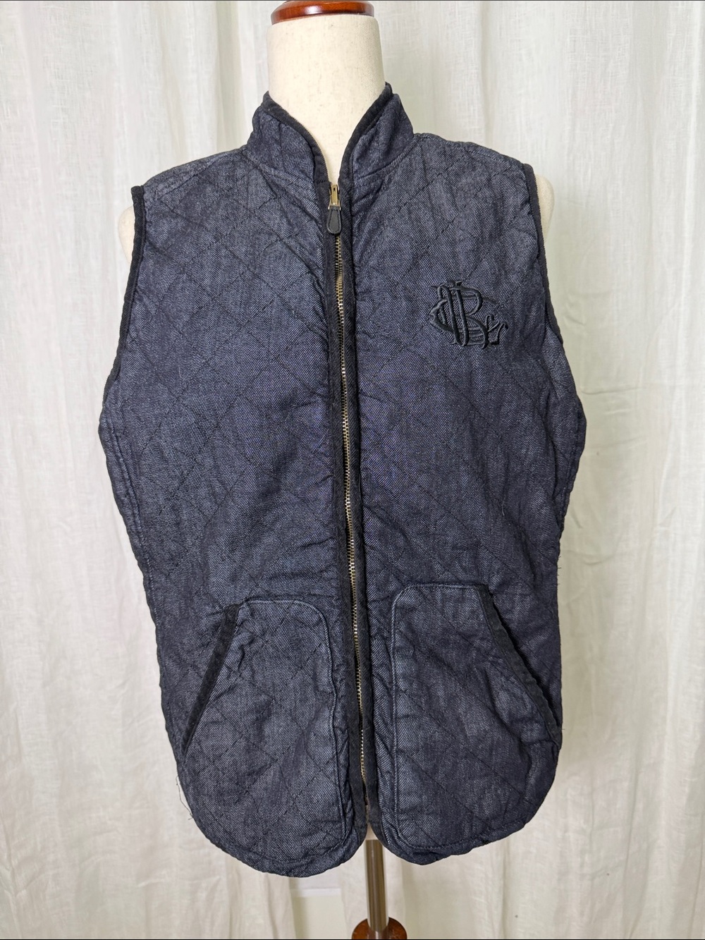 Lauren Ralph Lauren Reversible Denim and Equestrian Print Vest